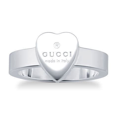 gucci trademark sterling silver ring|gucci trademark silver heart ring.